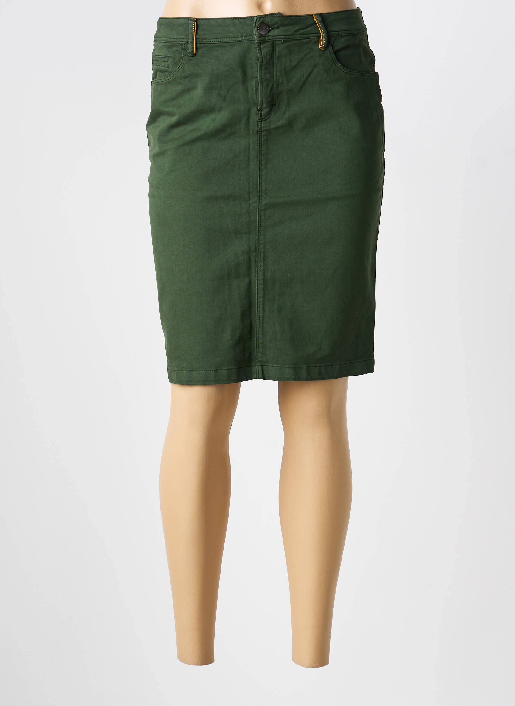 Jupe mi-longue stretch vert COUTURIST femme