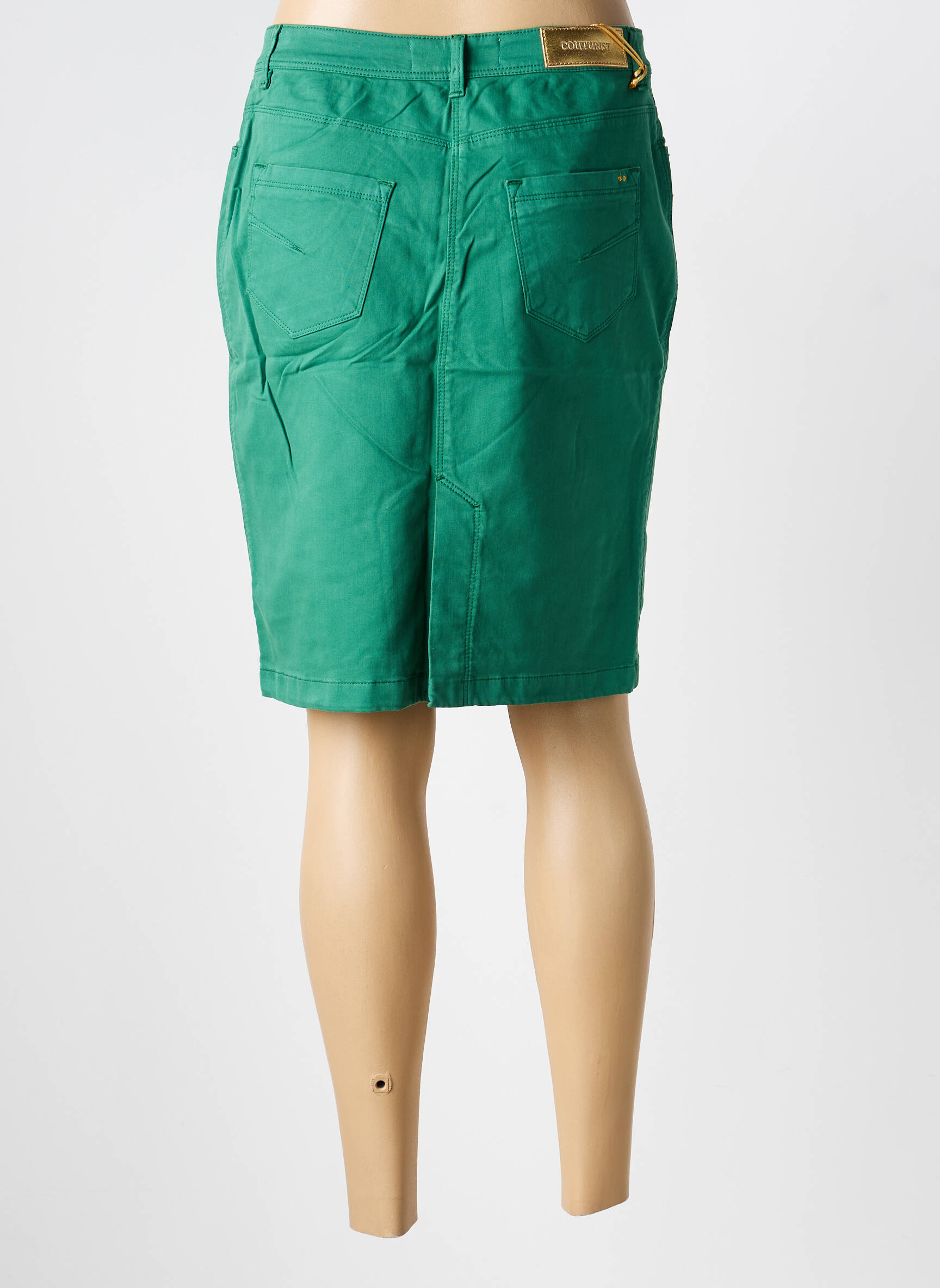 Jupe mi-longue stretch vert clair COUTURIST femme