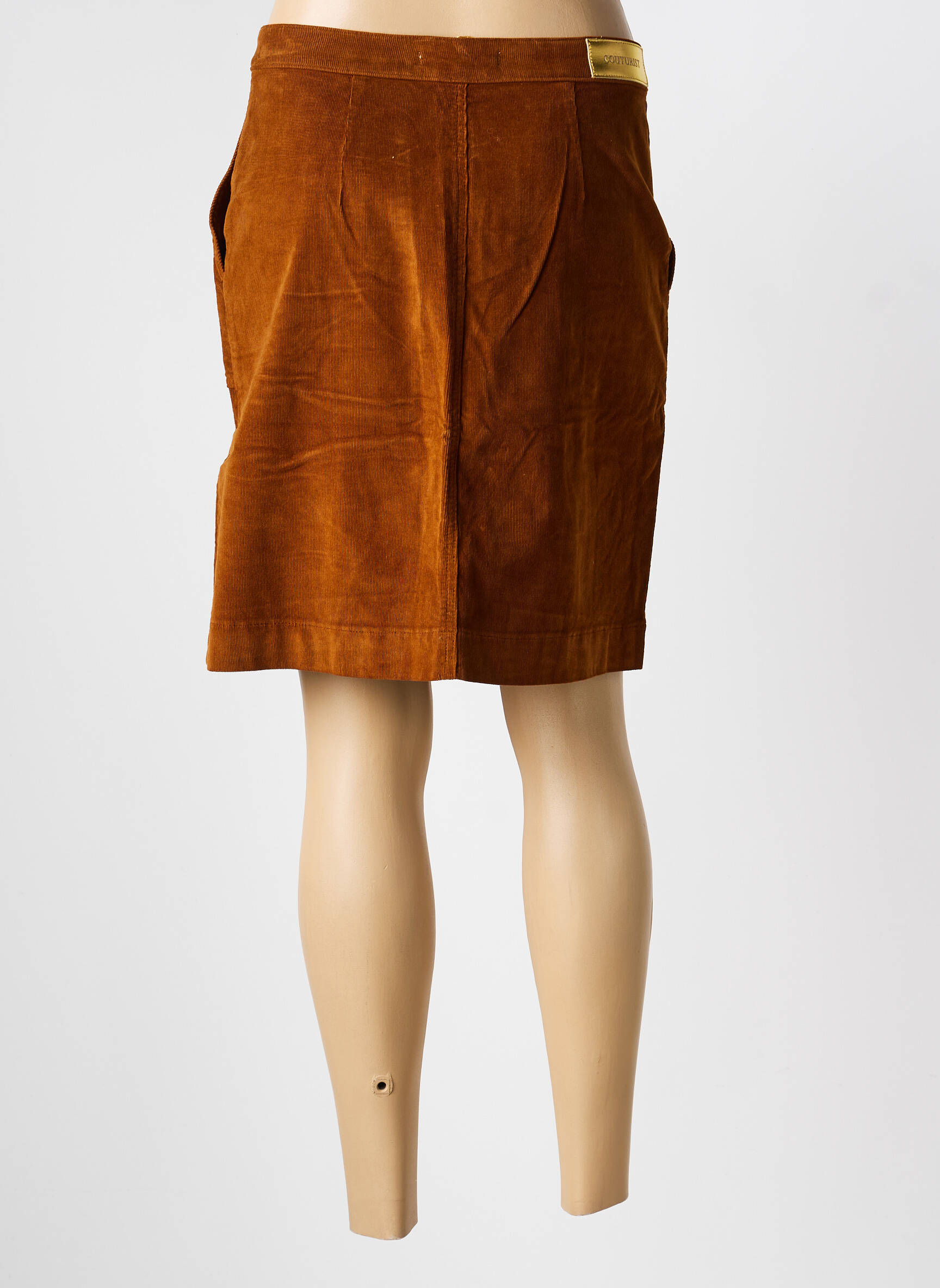 Jupe courte poches marron COUTURIST femme