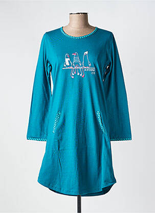 Chemise de nuit manches longues bleu ROSE POMME femme