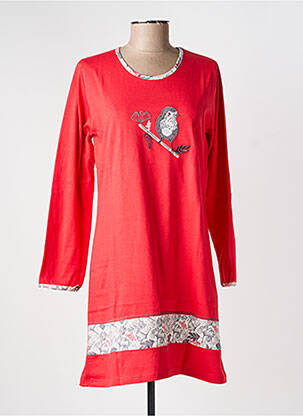 Chemise de nuit manches longues rouge ROSE POMME femme