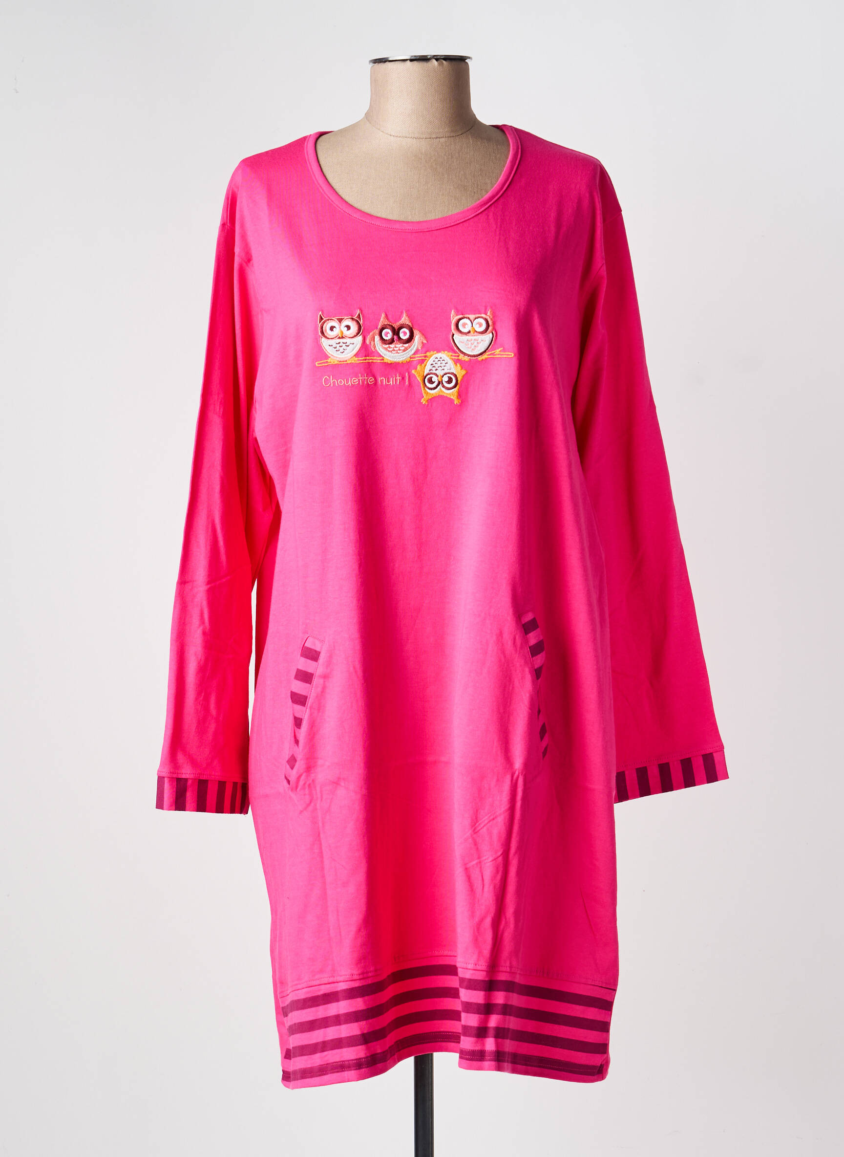 Chemise de nuit manches longues rose ROSE POMME femme