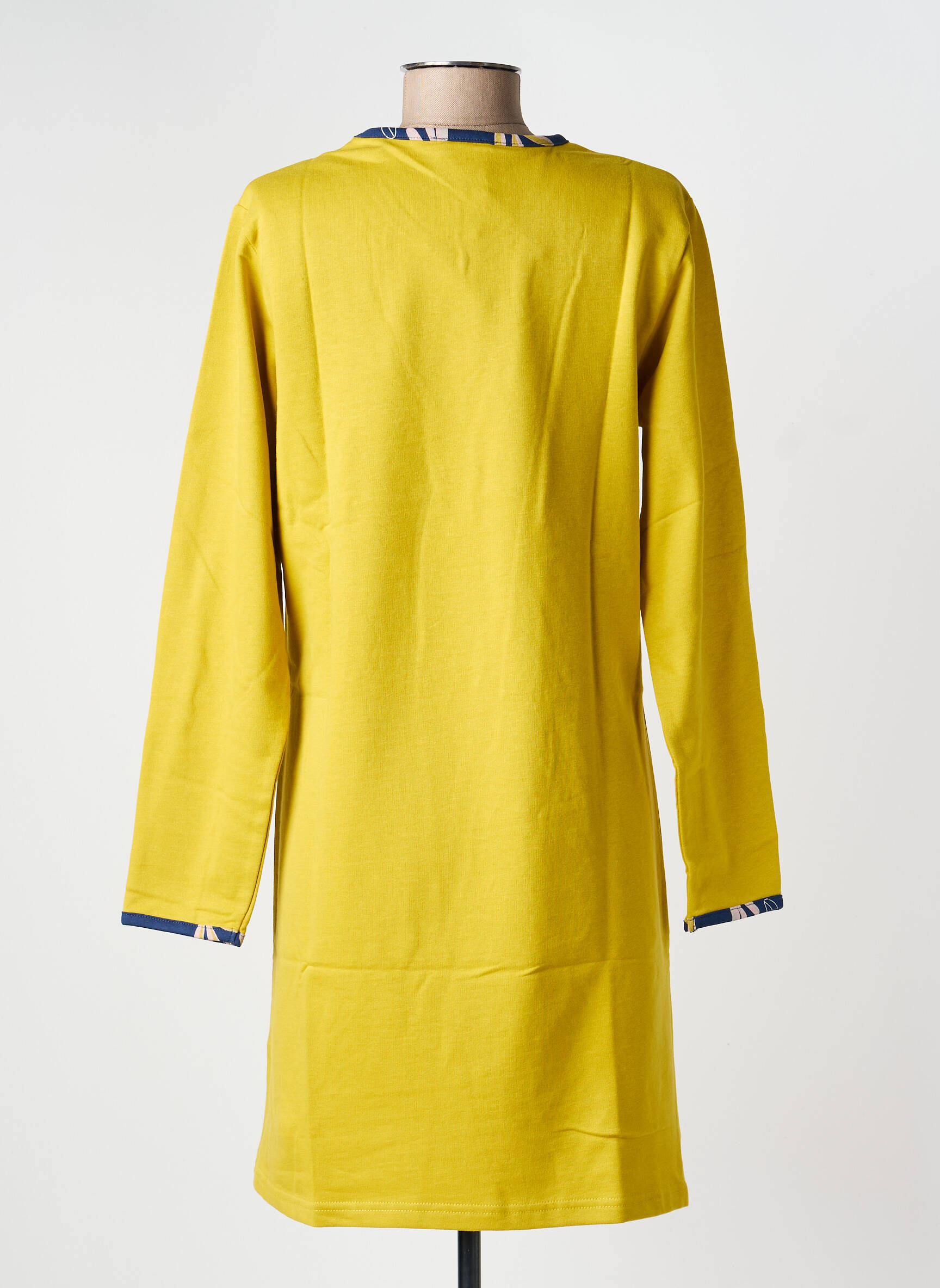 Chemise de nuit col v jaune ROSE POMME femme