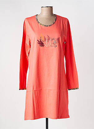 Chemise de nuit manches longues orange ROSE POMME femme