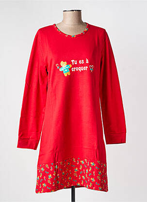 Chemise de nuit manches longues rouge ROSE POMME femme
