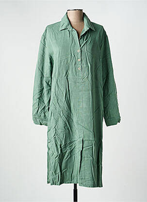 Robe mi-longue manches longues manches longues vert COUTURIST femme