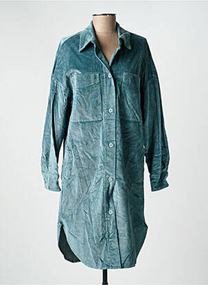 Robe mi-longue manches longues manches longues bleu COUTURIST femme