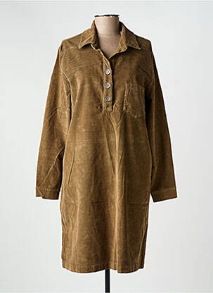 Robe mi-longue manches longues manches longues marron COUTURIST femme