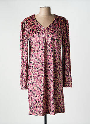 Robe mi-longue coupe fluide manches longues violet COUTURIST femme