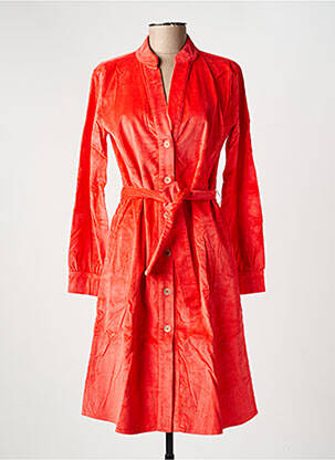Robe mi-longue manches longues manches longues orange COUTURIST femme