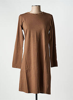 Robe mi-longue manches longues manches longues marron COUTURIST femme