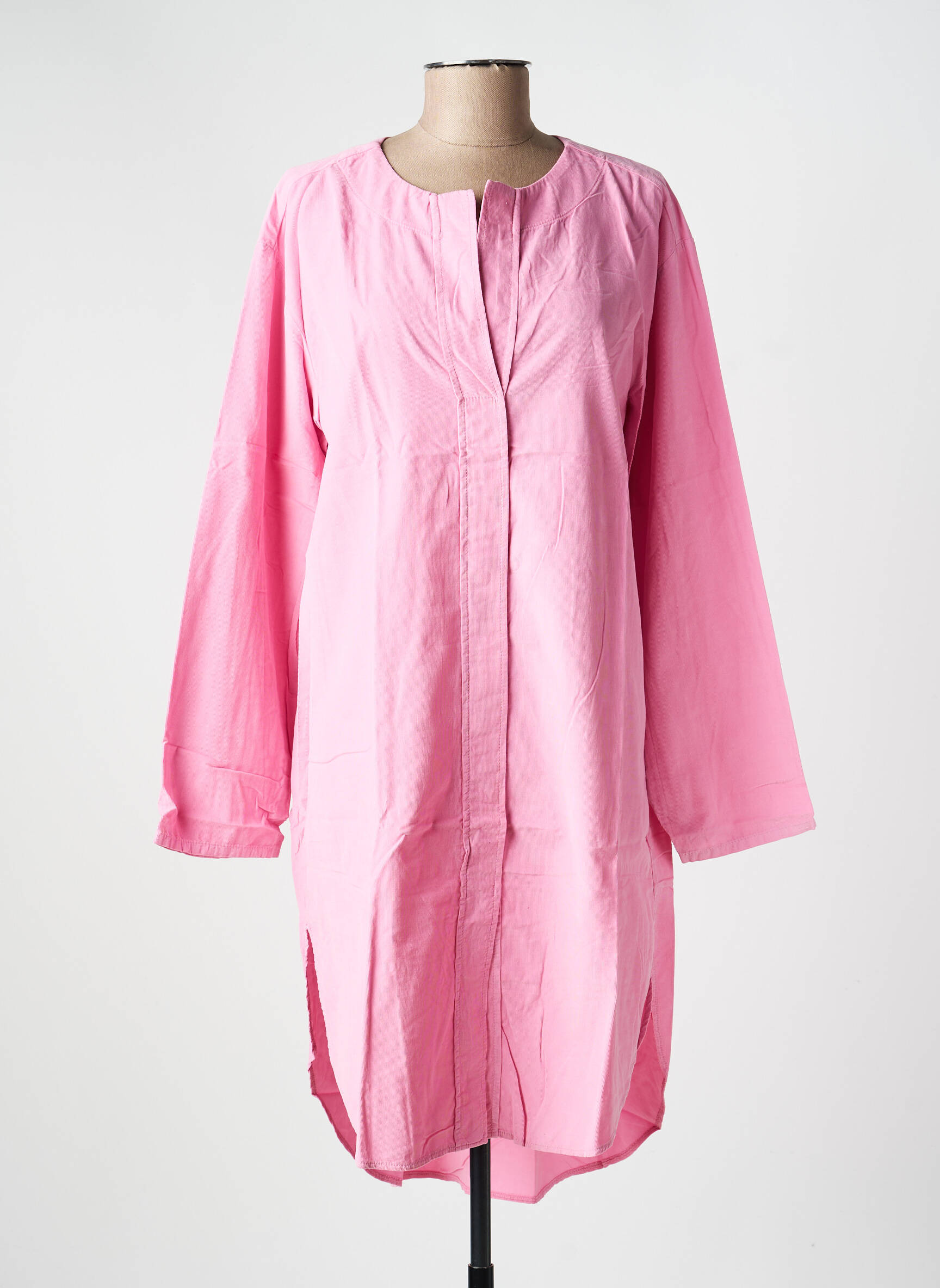 Robe mi-longue manches longues manches longues rose COUTURIST femme