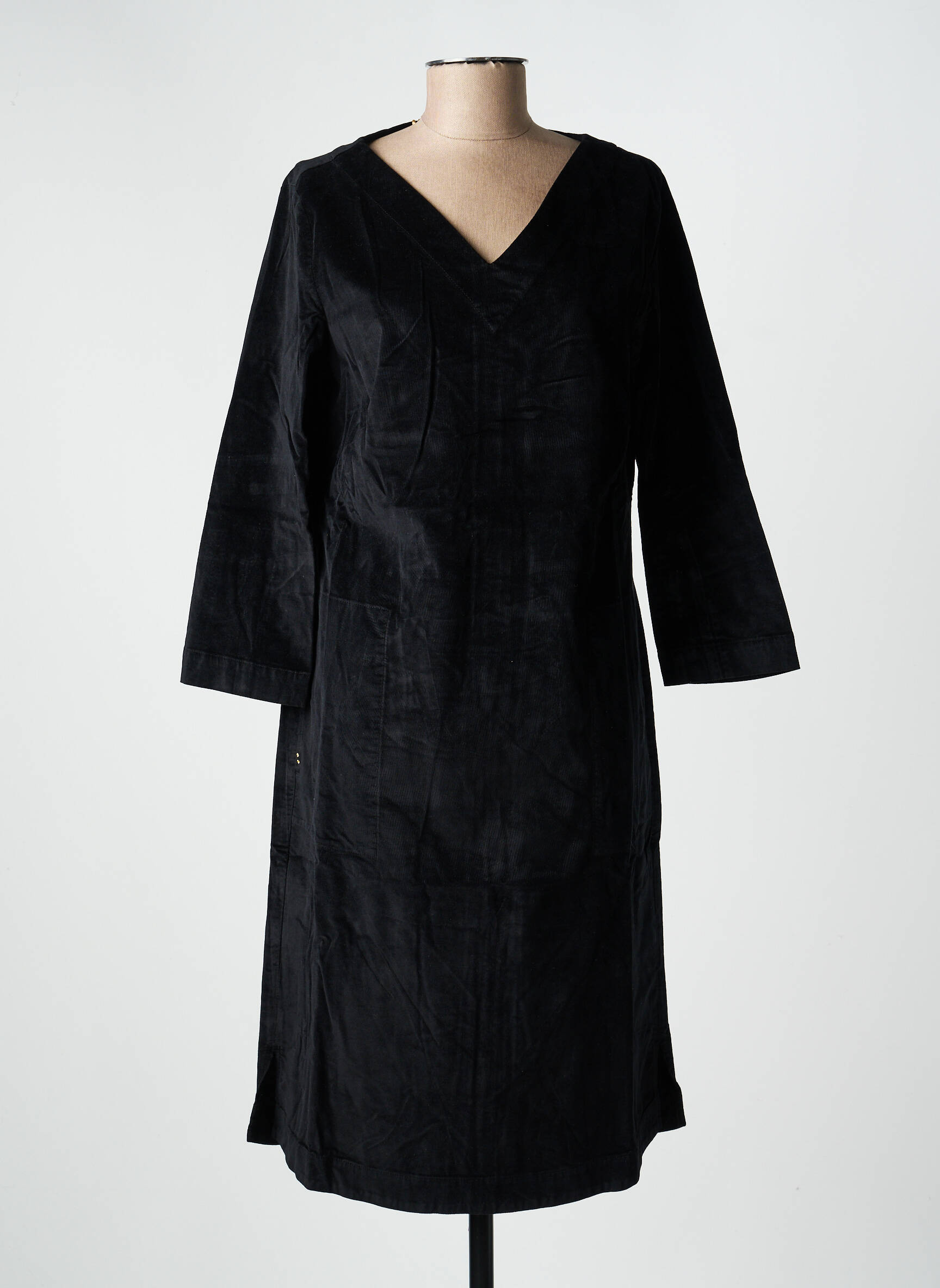 Robe mi-longue manches longues manches longues noir COUTURIST femme