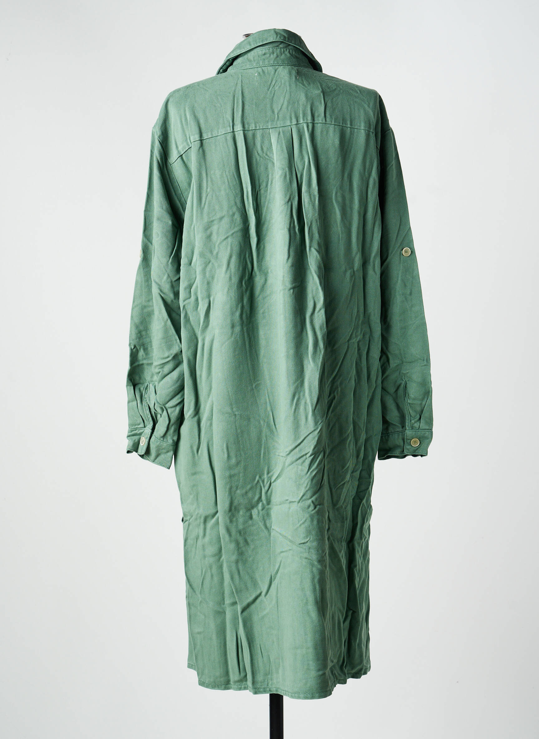 Robe mi-longue manches longues manches longues vert COUTURIST femme