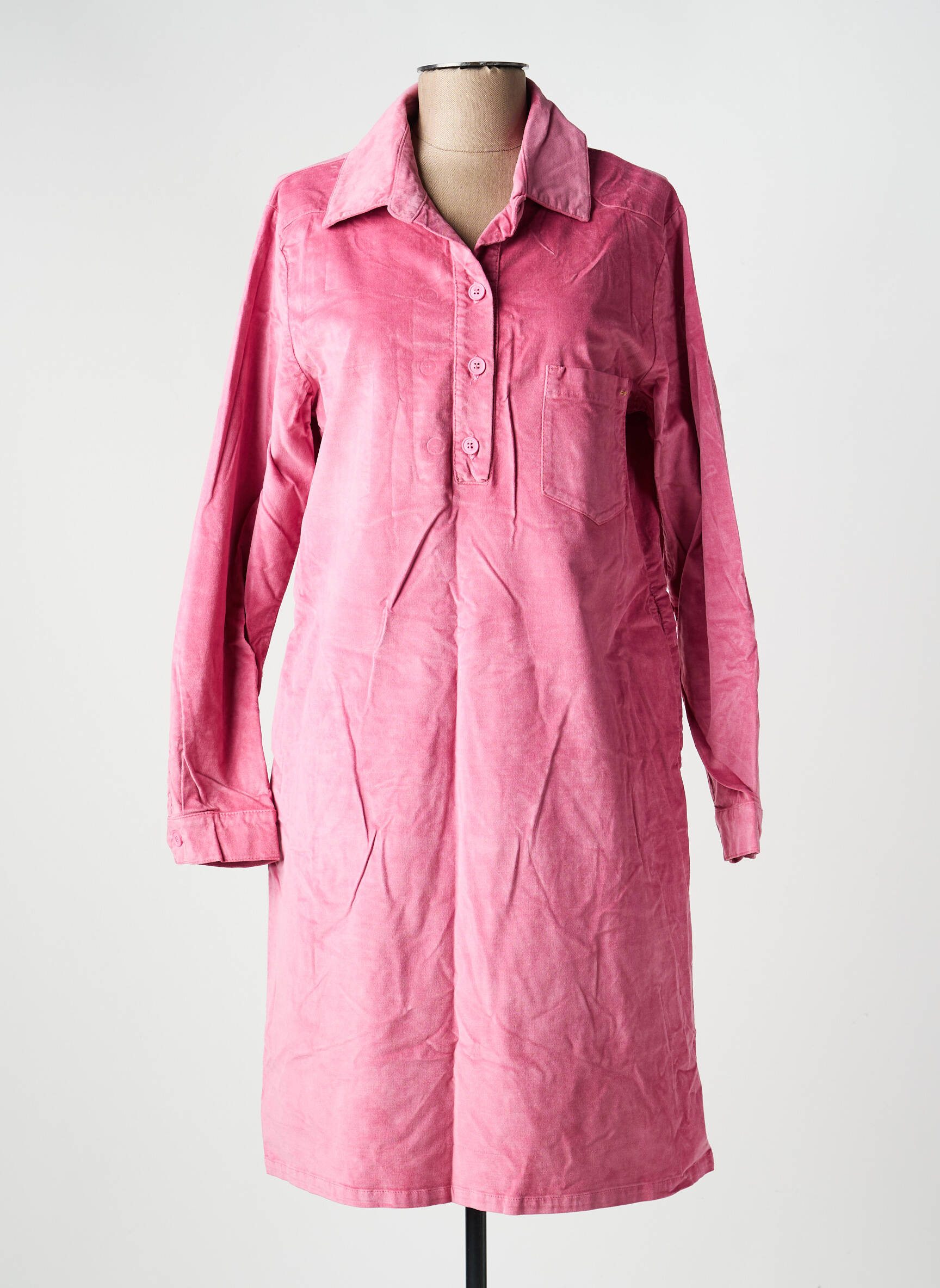 Robe mi-longue manches longues manches longues rose COUTURIST femme