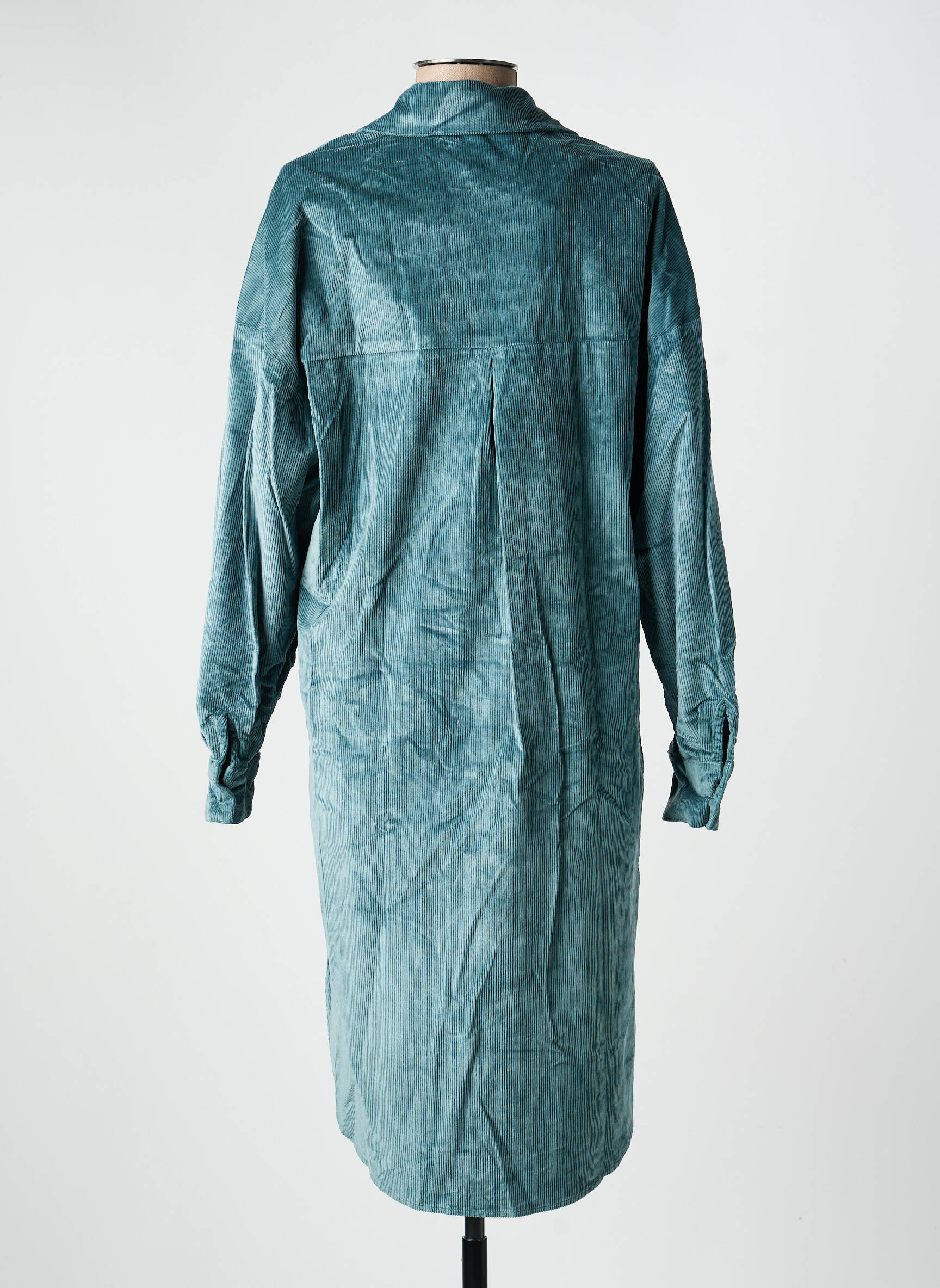 Robe mi-longue manches longues manches longues bleu COUTURIST femme