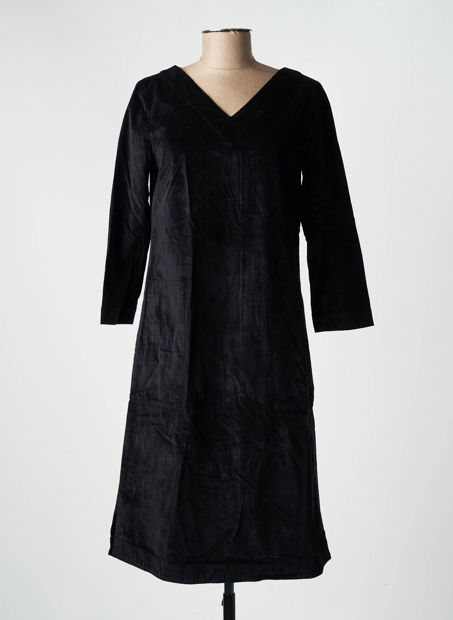 Robe mi-longue manches longues manches longues noir COUTURIST femme