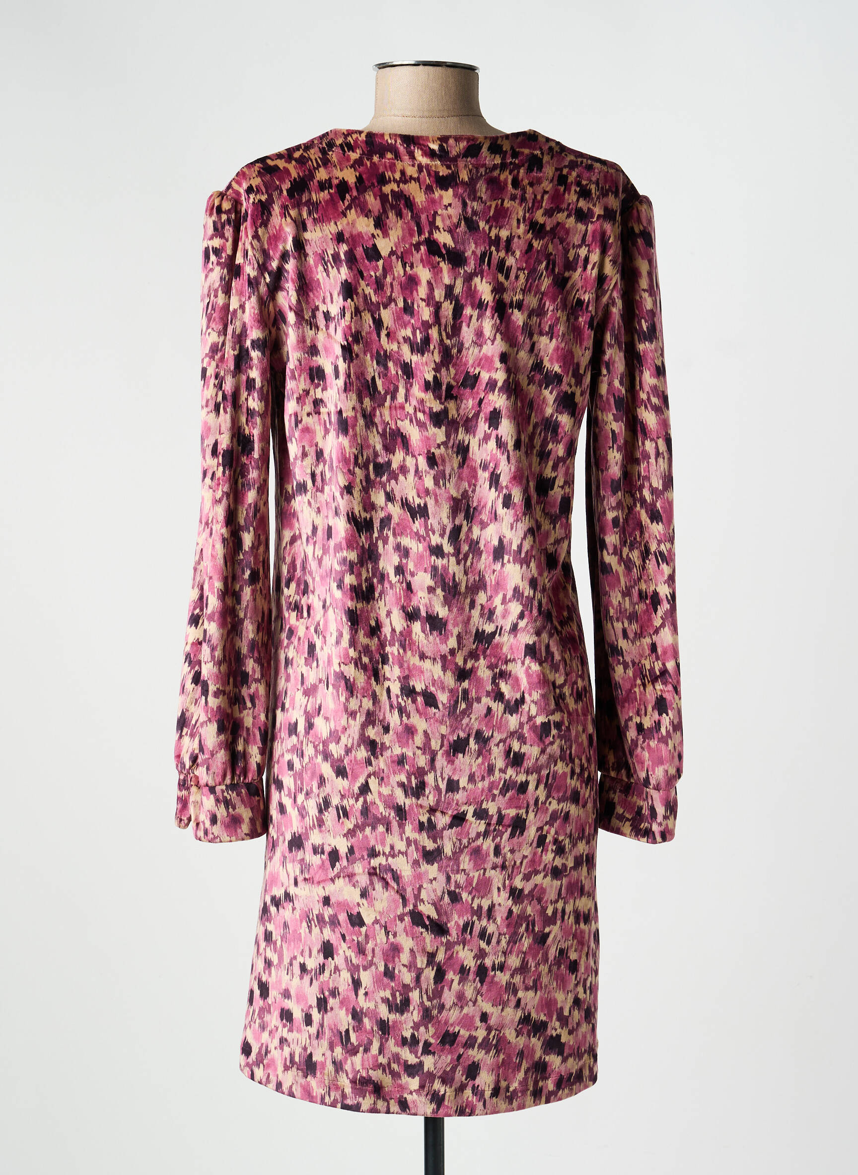 Robe mi-longue coupe fluide manches longues violet COUTURIST femme