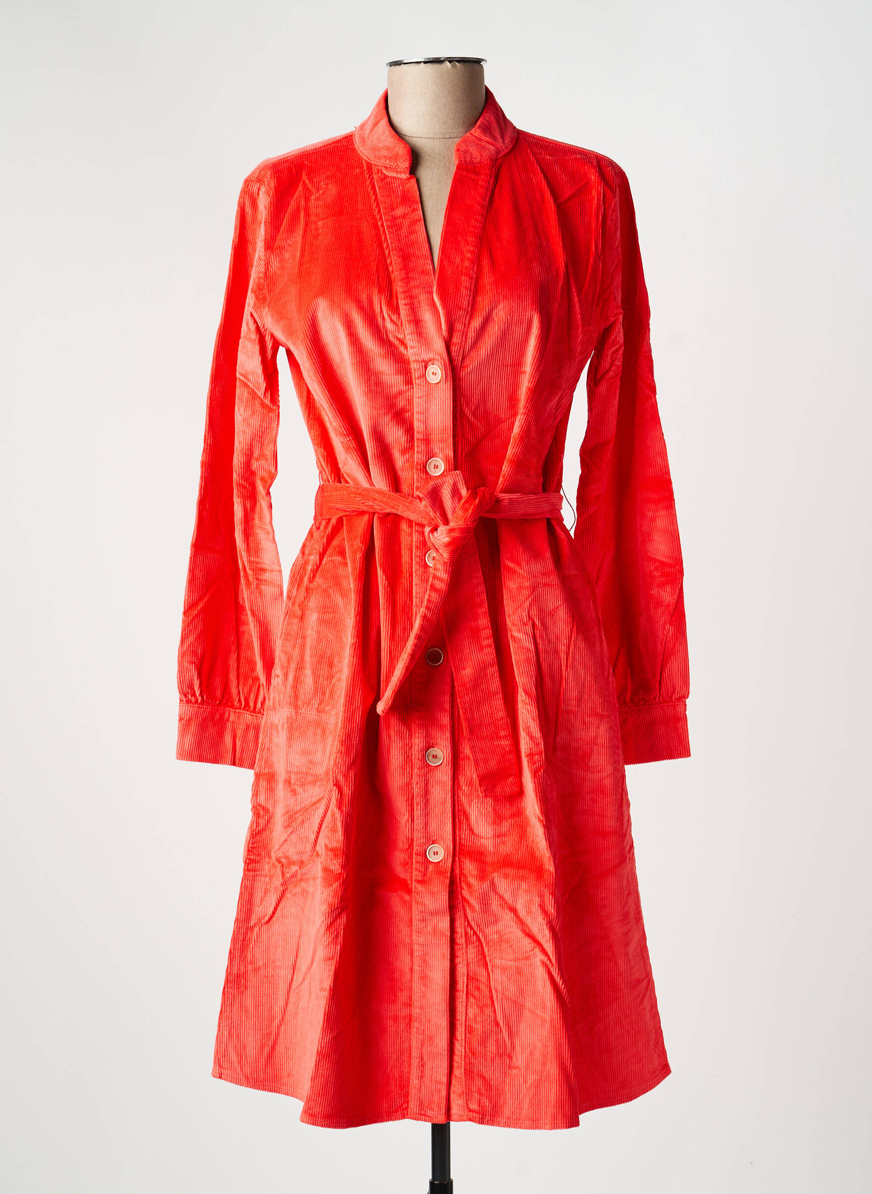 Robe mi-longue manches longues manches longues orange COUTURIST femme