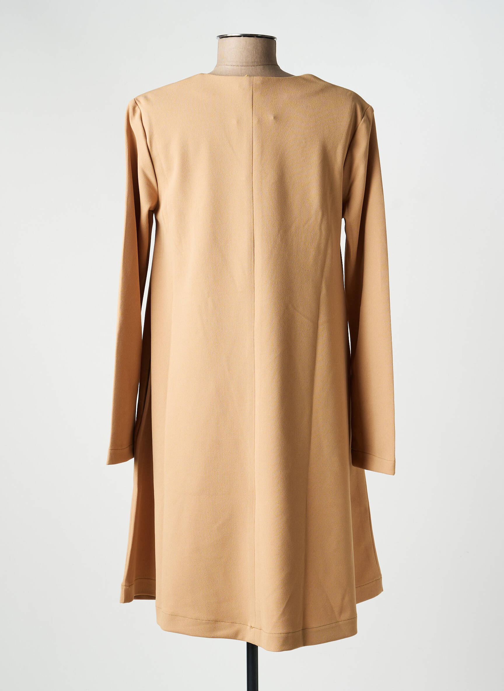 Robe mi-longue manches longues manches longues beige COUTURIST femme