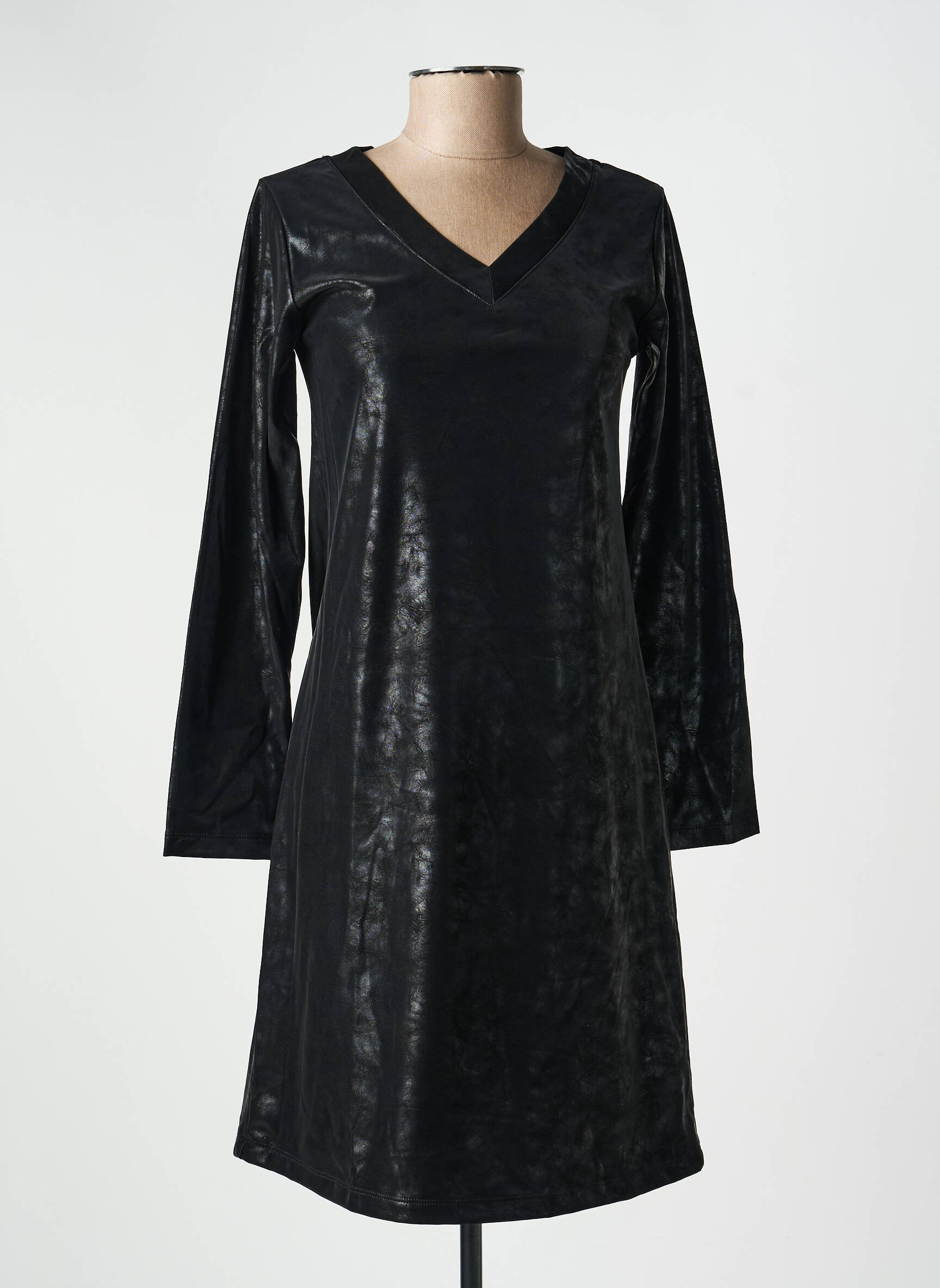 Robe mi-longue manches longues manches longues noir COUTURIST femme