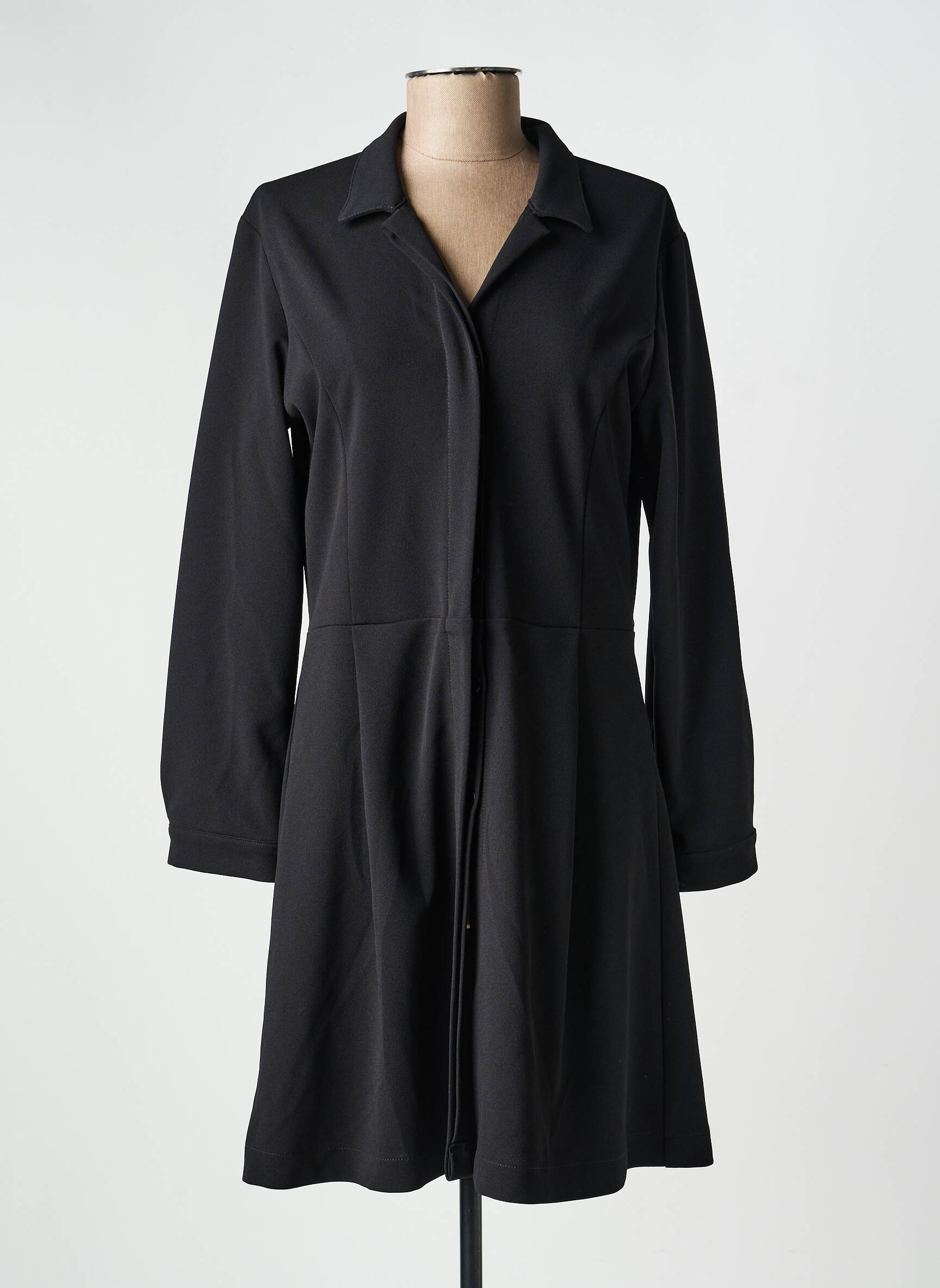 Robe mi-longue manches longues manches longues noir COUTURIST femme