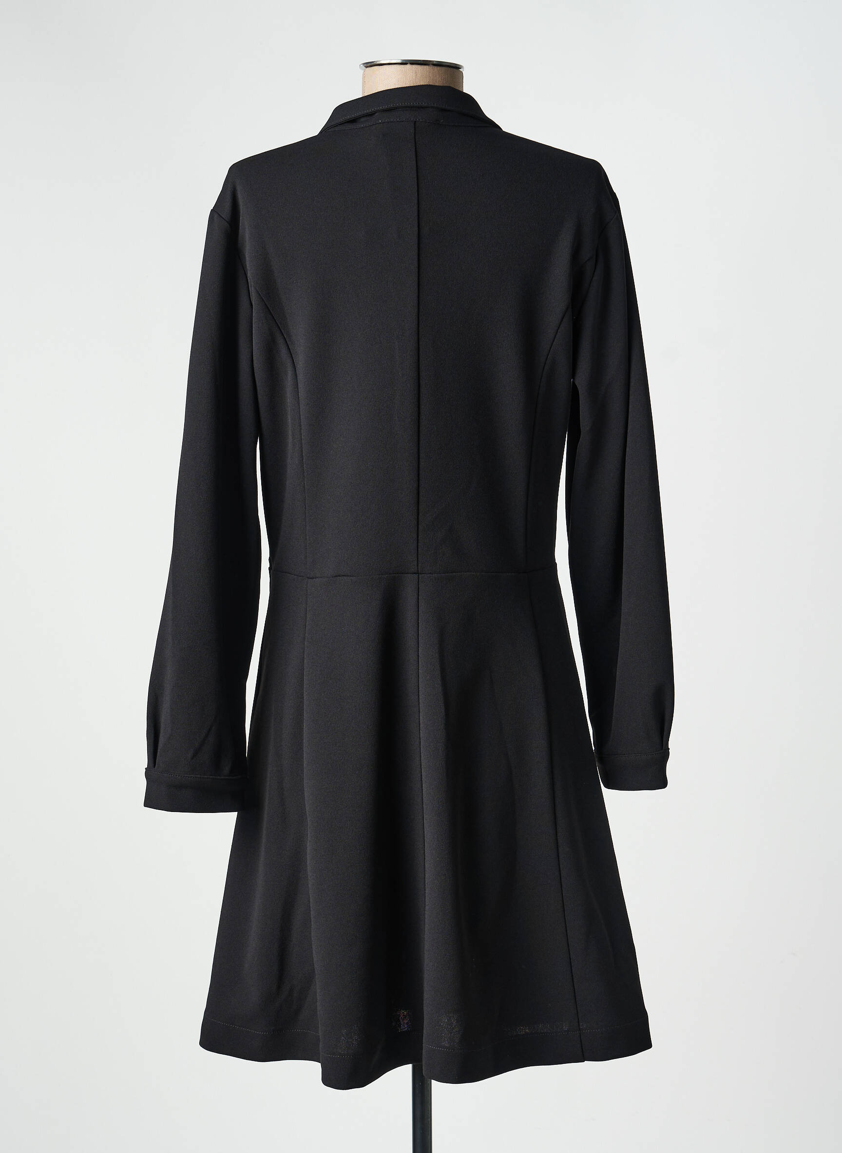 Robe mi-longue manches longues manches longues noir COUTURIST femme