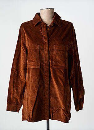 Chemisier coupe droite manches longues marron COUTURIST femme