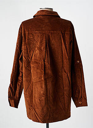 Chemisier coupe droite manches longues marron COUTURIST femme
