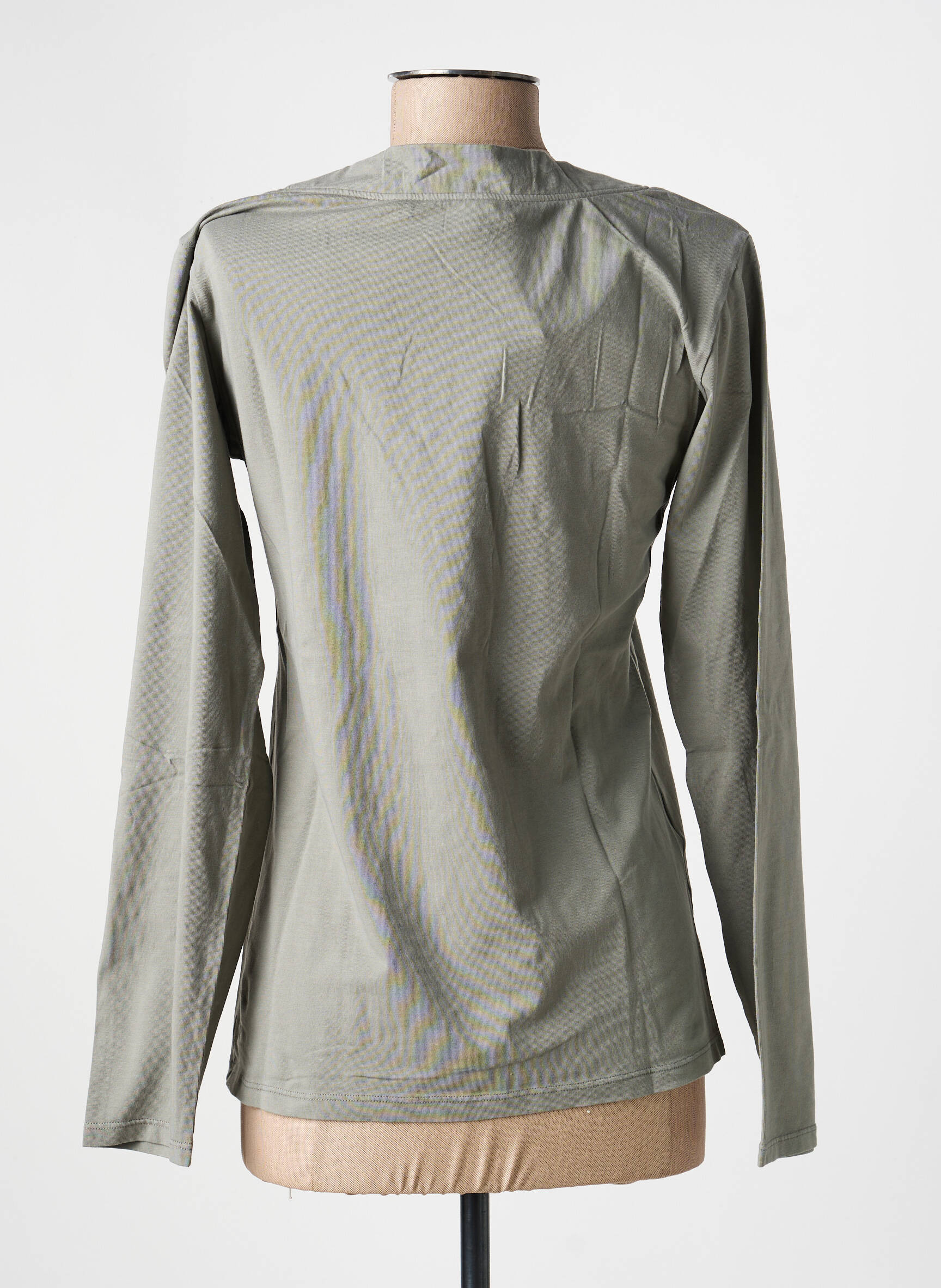 Top col v manches longues gris COUTURIST femme