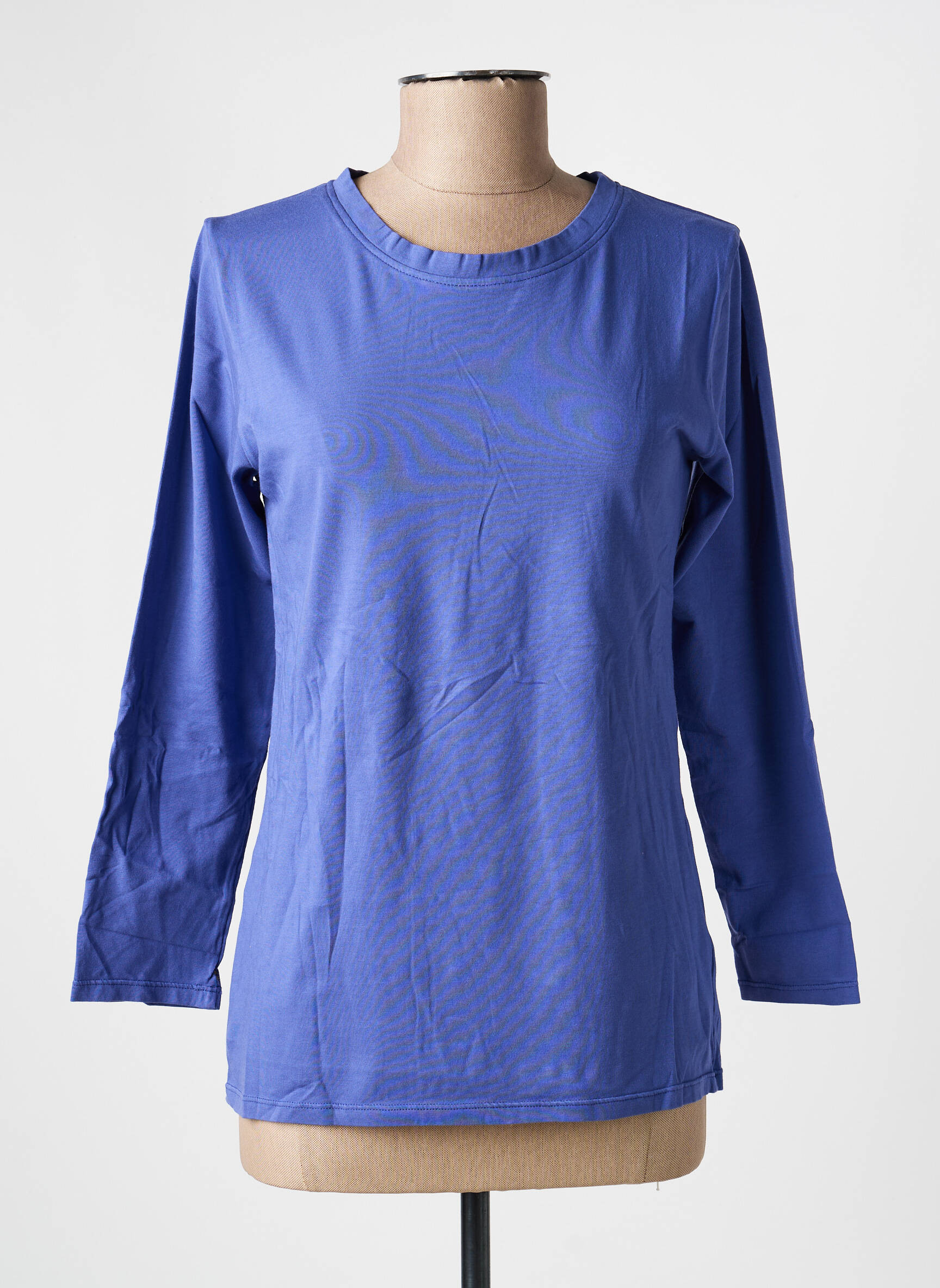 Top coupe cintrée manches longues bleu COUTURIST femme