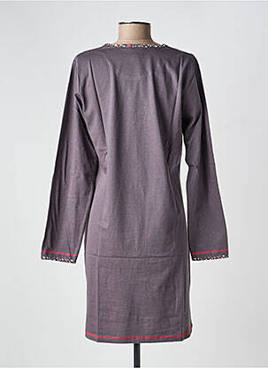 Chemise de nuit manches longues marron ROSE POMME femme