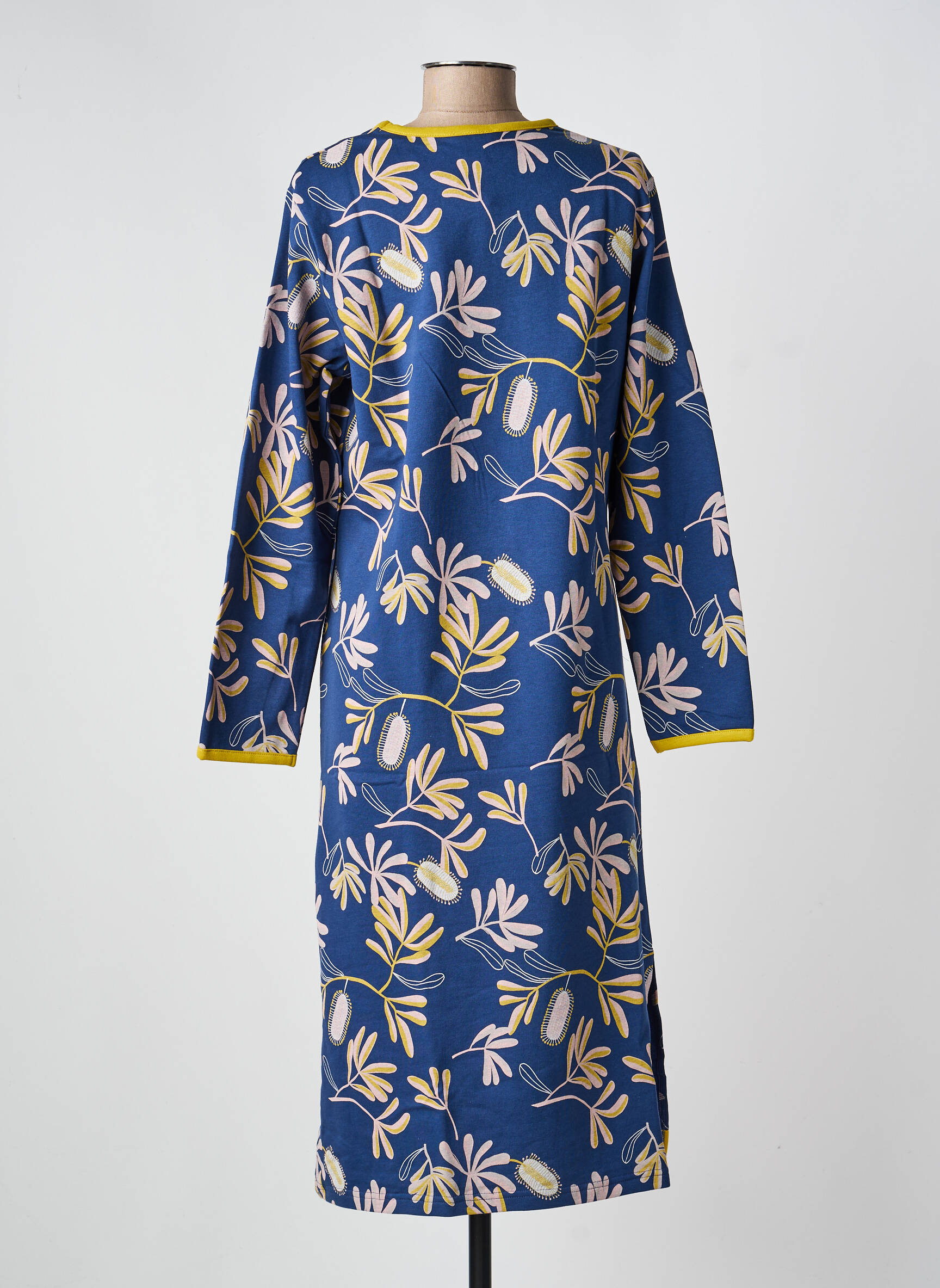 Chemise de nuit manches longues bleu ROSE POMME femme