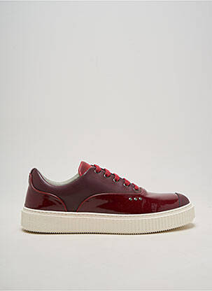 Baskets matière lisse bout rond rouge ME.LAND homme