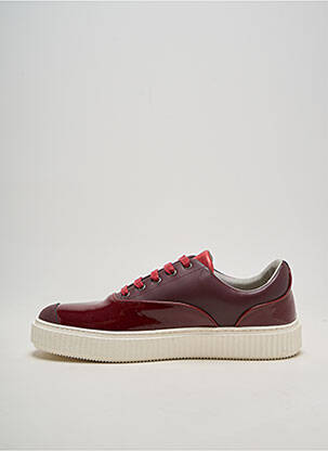 Baskets matière lisse bout rond rouge ME.LAND homme