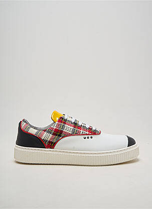 Baskets matière lisse bout rond blanc ME.LAND homme
