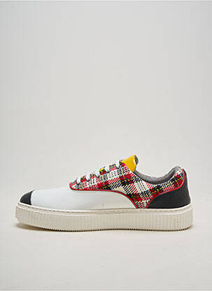 Baskets matière lisse bout rond blanc ME.LAND homme