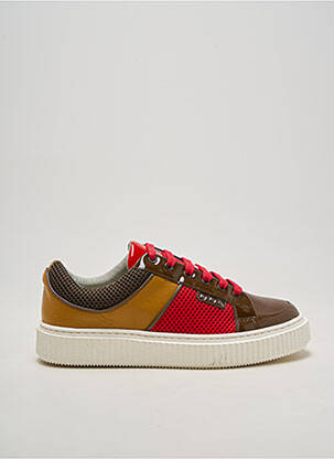 Baskets matière lisse bout rond marron ME.LAND homme