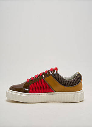 Baskets matière lisse bout rond marron ME.LAND homme