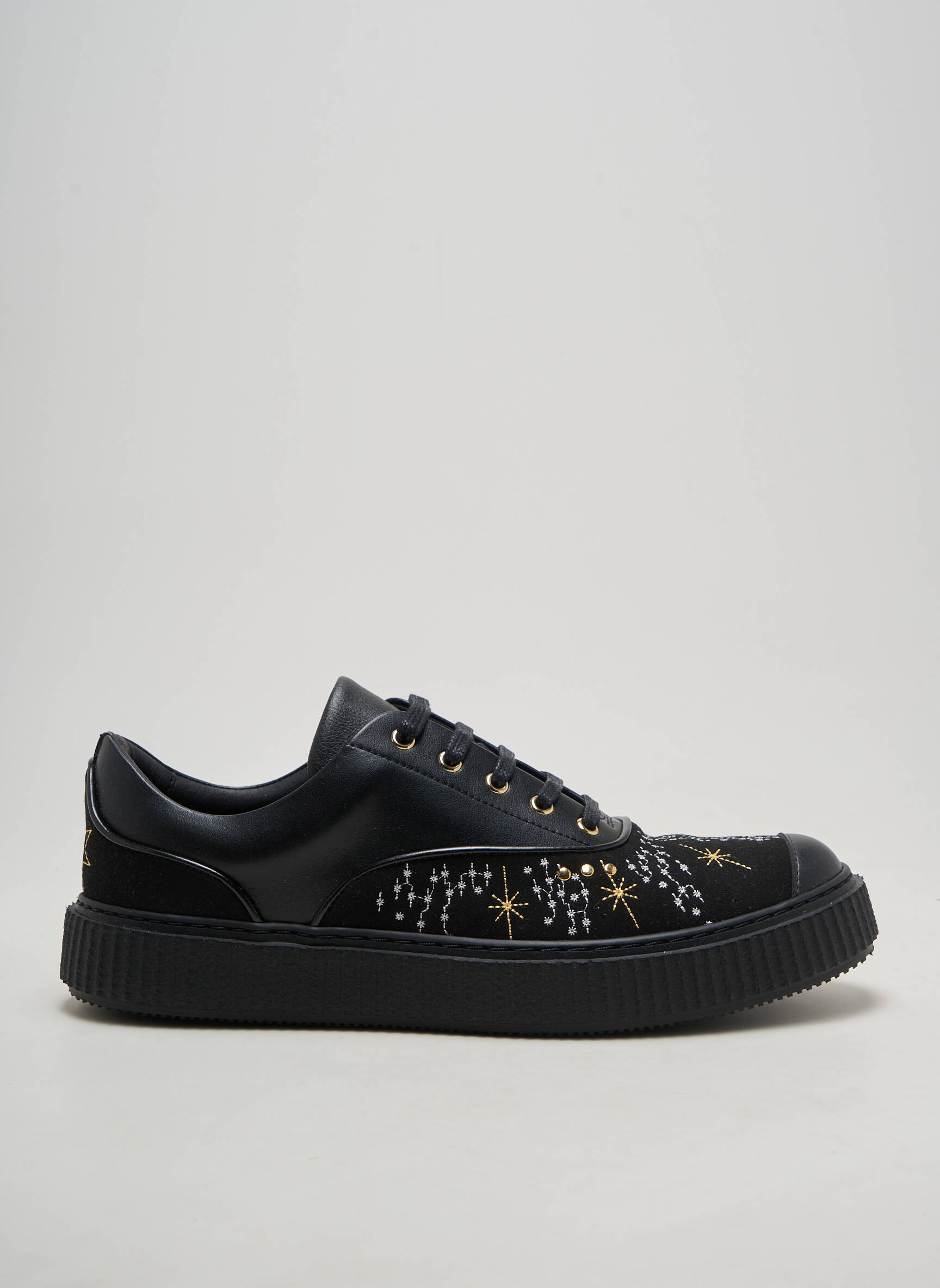 Baskets matière lisse talon plat jusqu'à 3cm noir ME.LAND femme