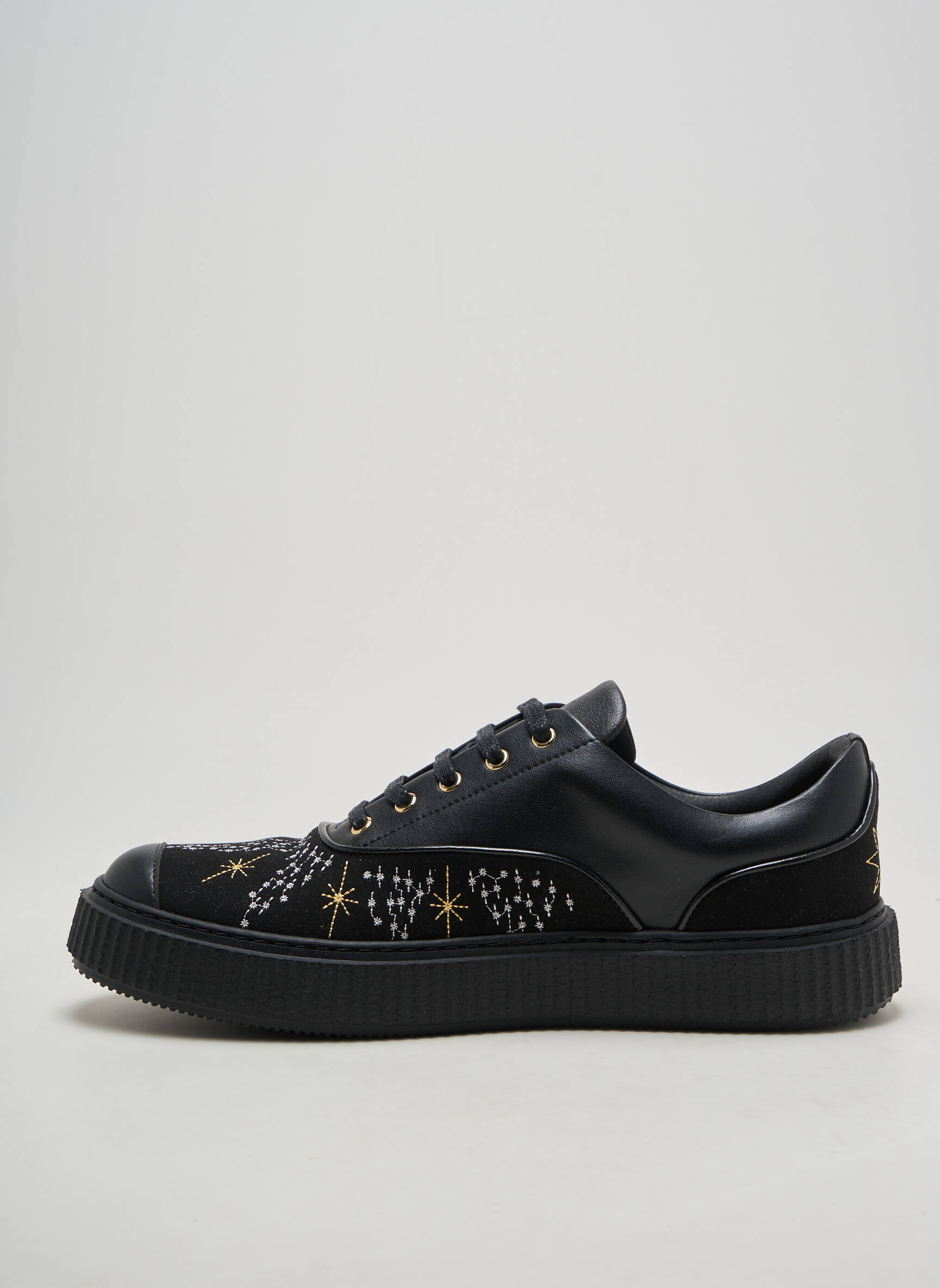 Baskets matière lisse talon plat jusqu'à 3cm noir ME.LAND femme