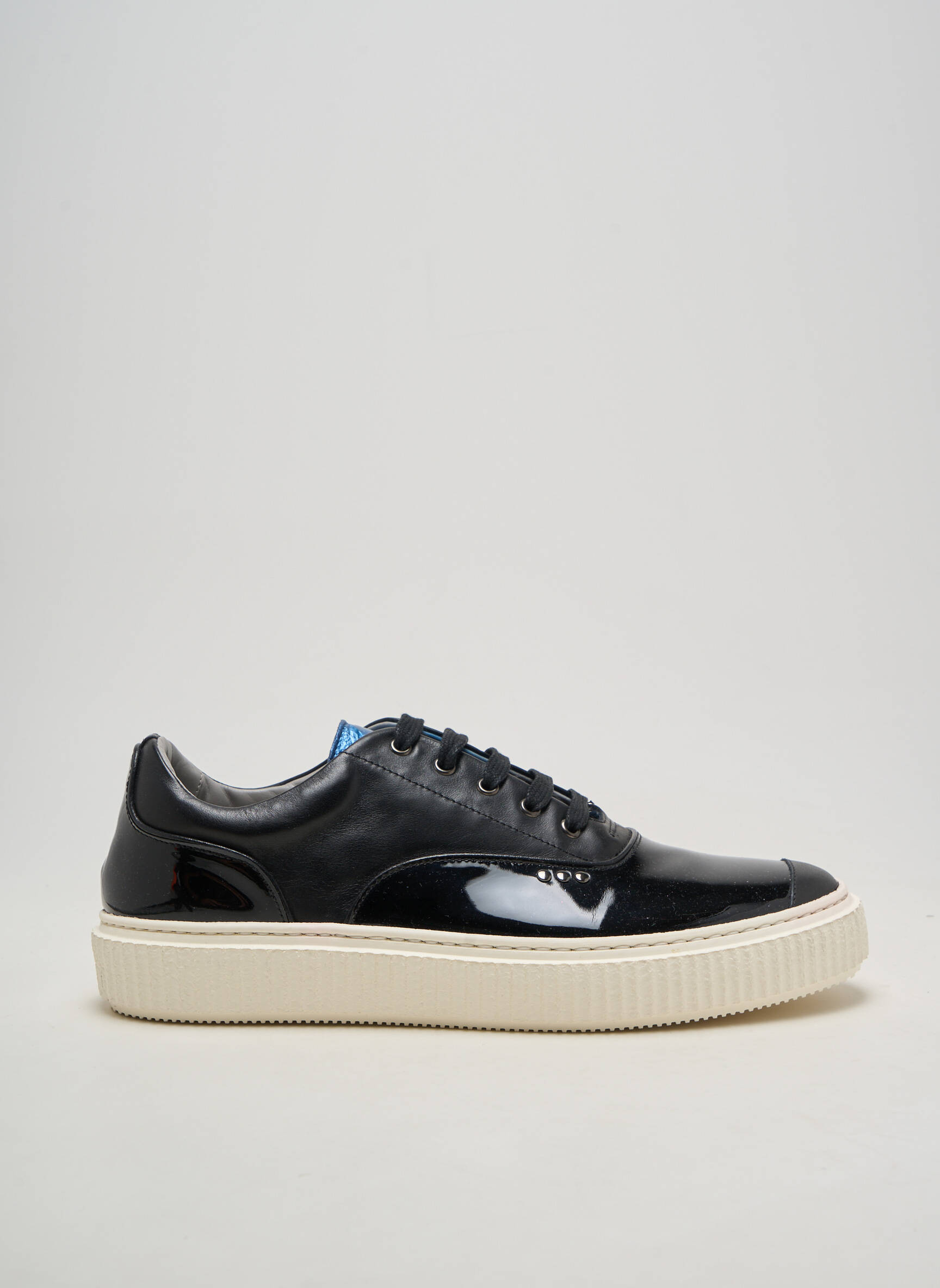 Baskets matière lisse bout rond noir ME.LAND homme