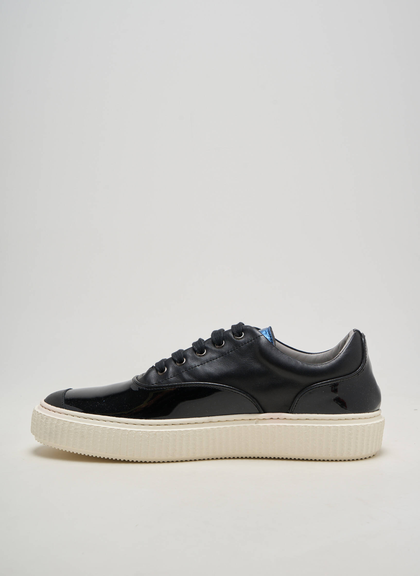 Baskets matière lisse bout rond noir ME.LAND homme