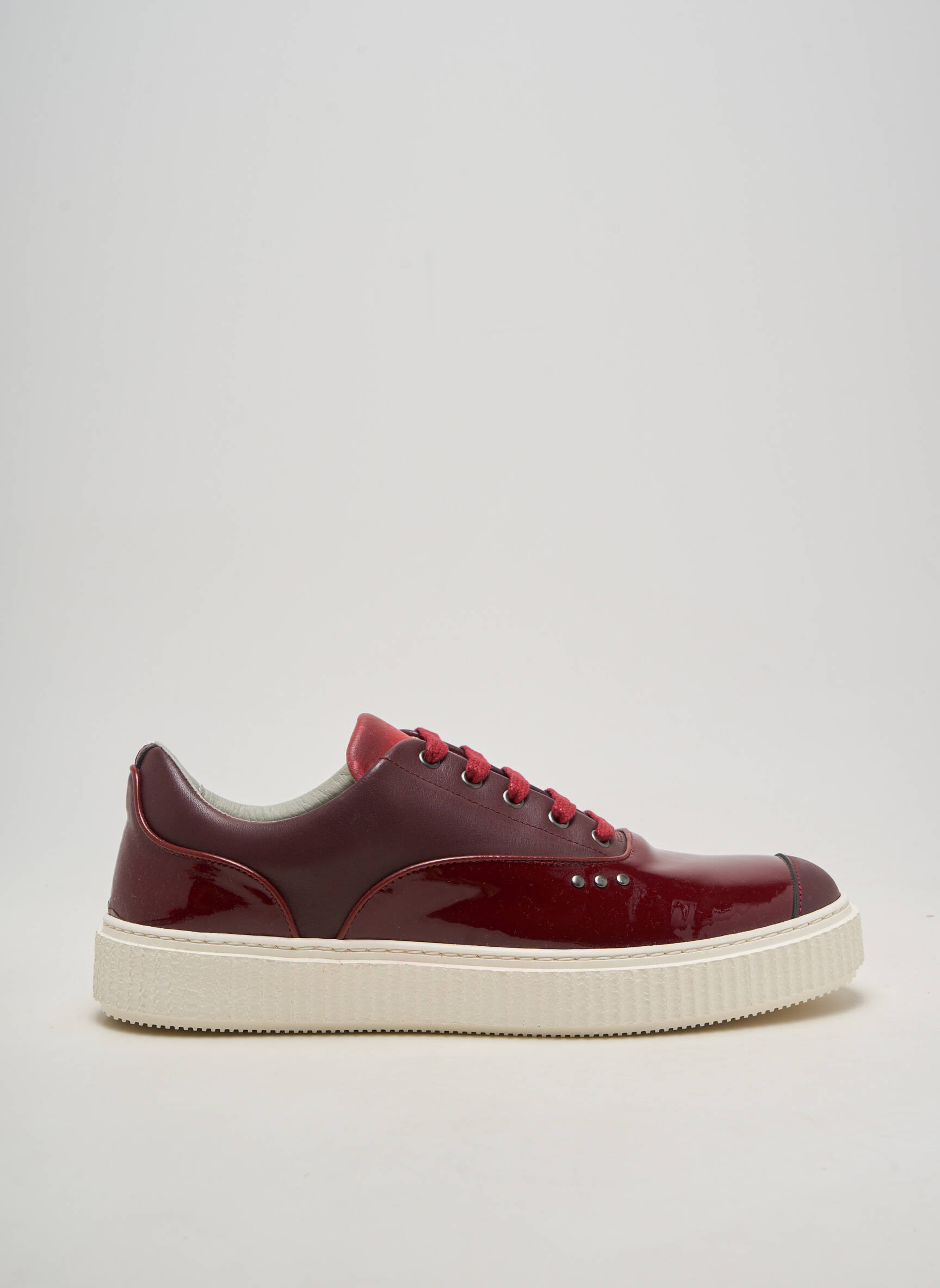 Baskets matière lisse bout rond rouge ME.LAND homme