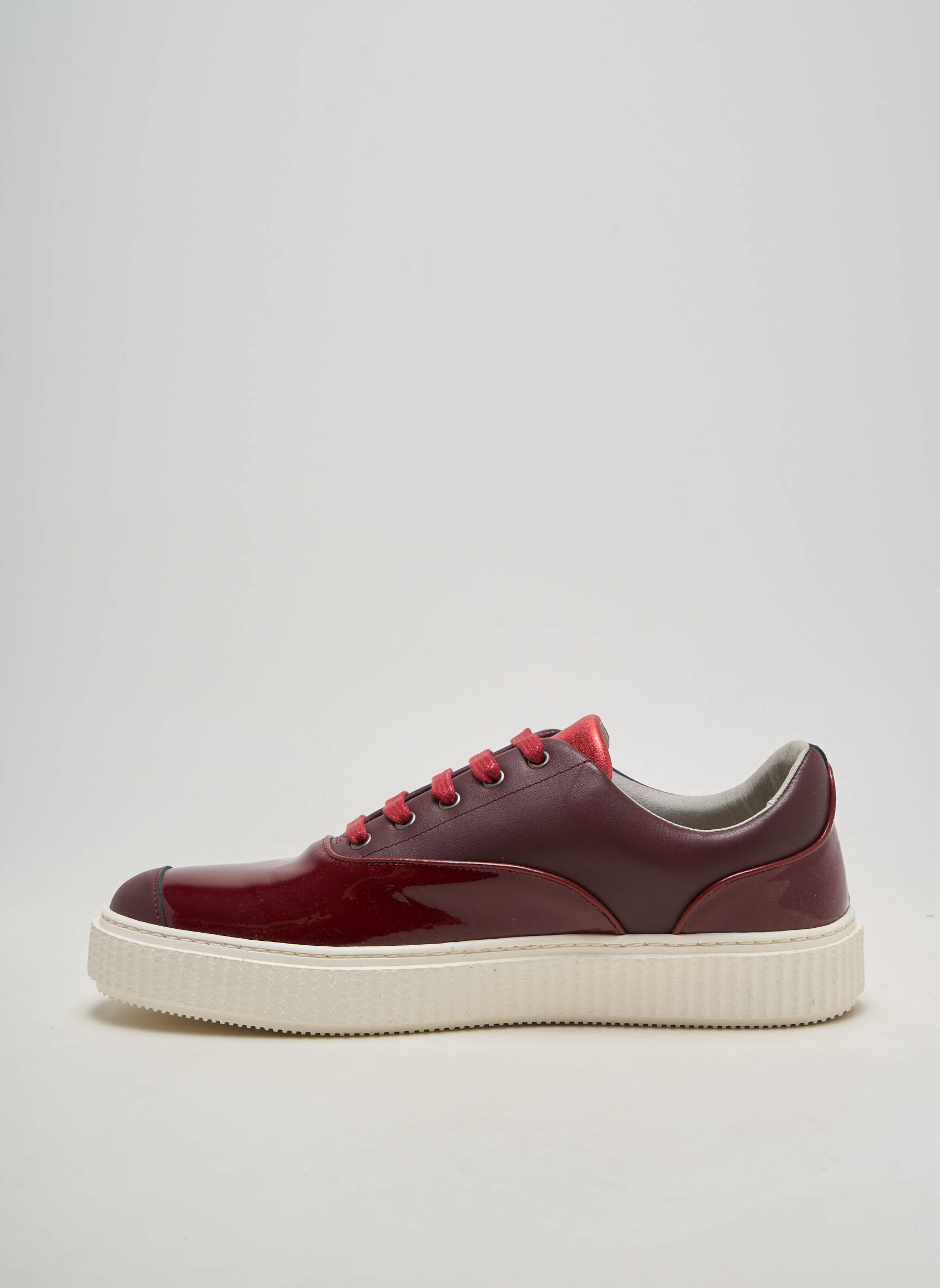 Baskets matière lisse bout rond rouge ME.LAND homme