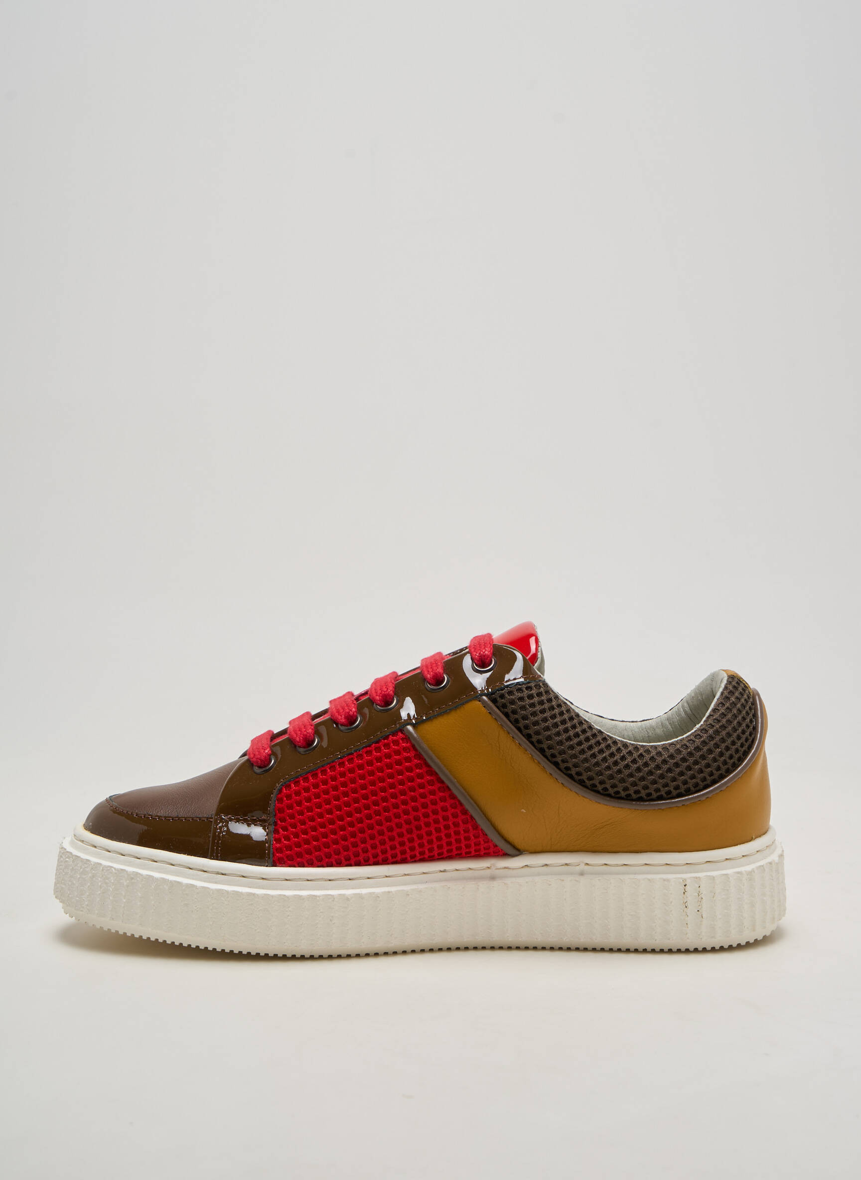 Baskets matière lisse bout rond marron ME.LAND homme