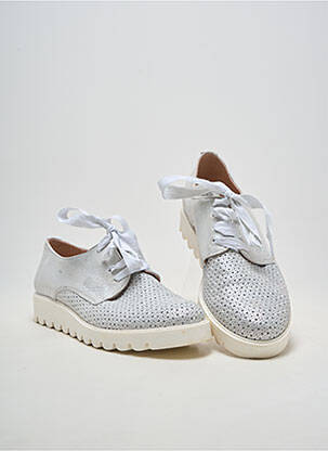 Baskets nubuck talon de 4 à 6cm argent ACEBOS femme