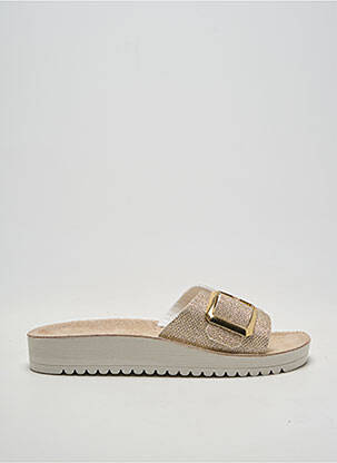 Mules/sabots tissage satiné talon plat jusqu'à 3cm or GOLDSTAR femme