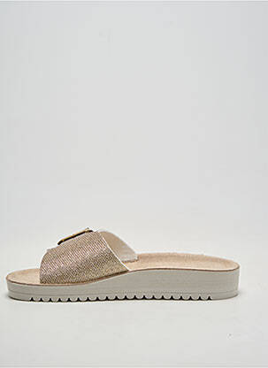 Mules/sabots tissage satiné talon plat jusqu'à 3cm or GOLDSTAR femme