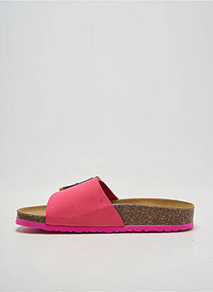 Mules/sabots matière lisse talon plat jusqu'à 3cm rose GOLDSTAR femme